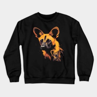 African Wild Dog Mothers Day Crewneck Sweatshirt